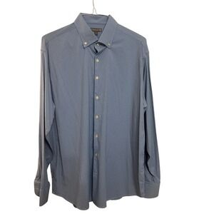 Peter Millar Summer Comfort Mens XL Blue Gingham Check Button Down Shirt